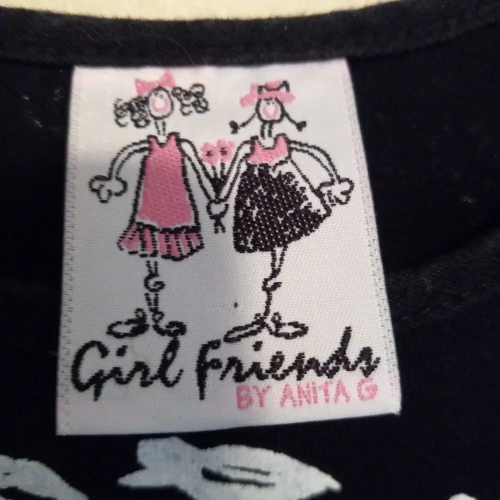 Girlfriends By Anita G Tank Dress-Medium-Fish Seashell AOP-Black-White
